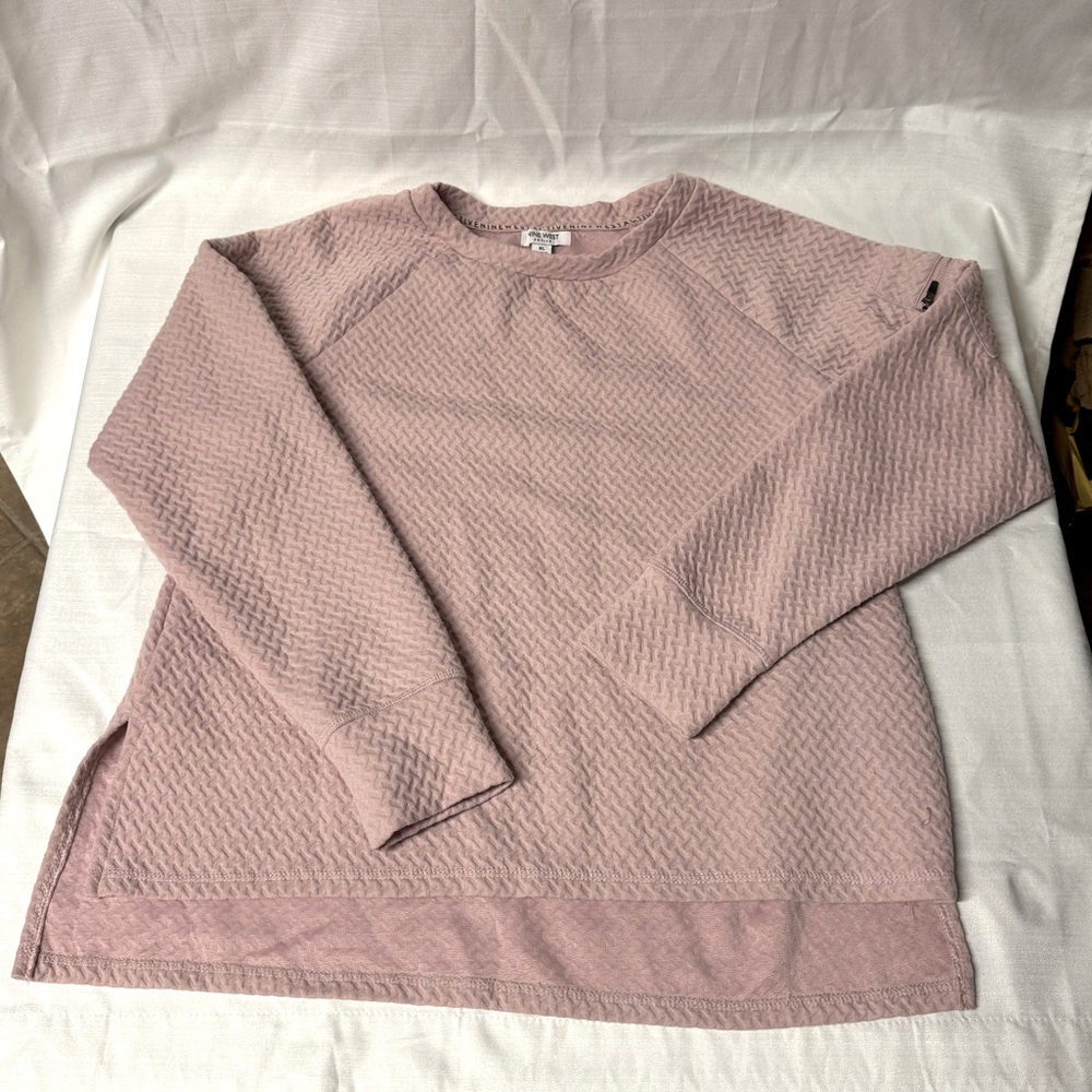 Nine West Pink Crew Neck Sweater with Textured Design